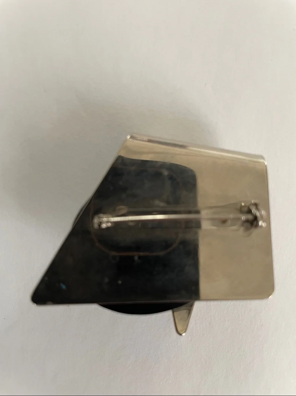 VTG: Genuine Silver Handmade Canadian Modernist Abalone Stone Brooche Pin